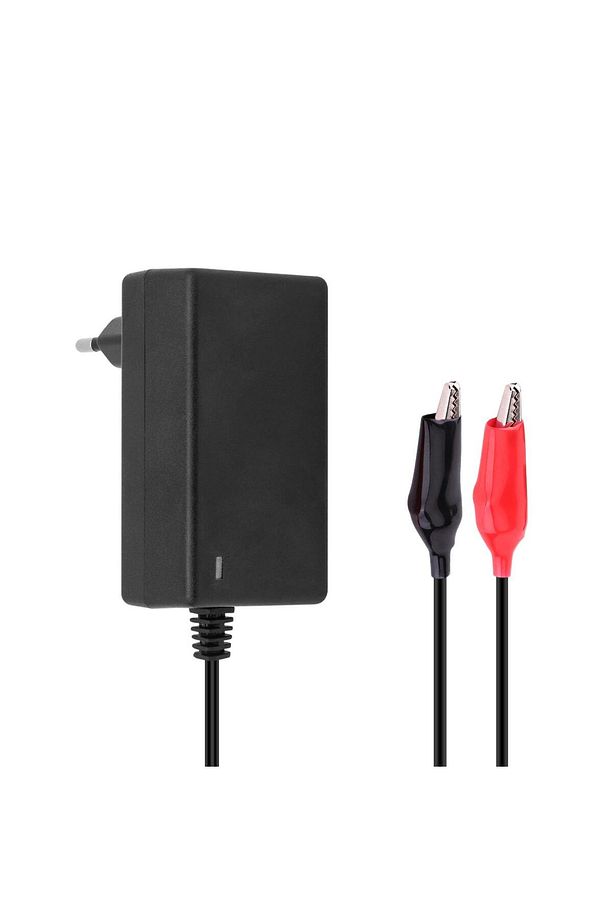 7.2 Volt - 1 Amper Krokodil Uçlu Priz Tip Kırmızı Yeşil Ledli Yerli Üretim Akü Şarj Adaptörü (o - 2