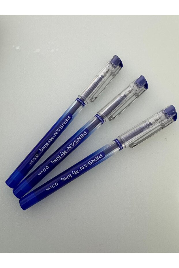 Ballpoint Pen My King Gel Metal Clip 0.5 mm Blue (3 Pcs)