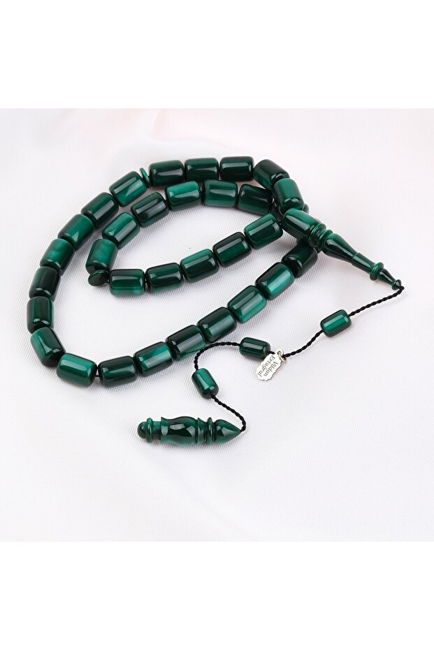 Galalit 1940 Cast Old French Capsule Cut 8.5X11.5Mm Rosary Bead - Emerald Green