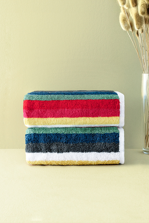 Bellis Hit - 2 Pieces 70X140 cm Hand / Face Towel Set 100% Pure Cotton