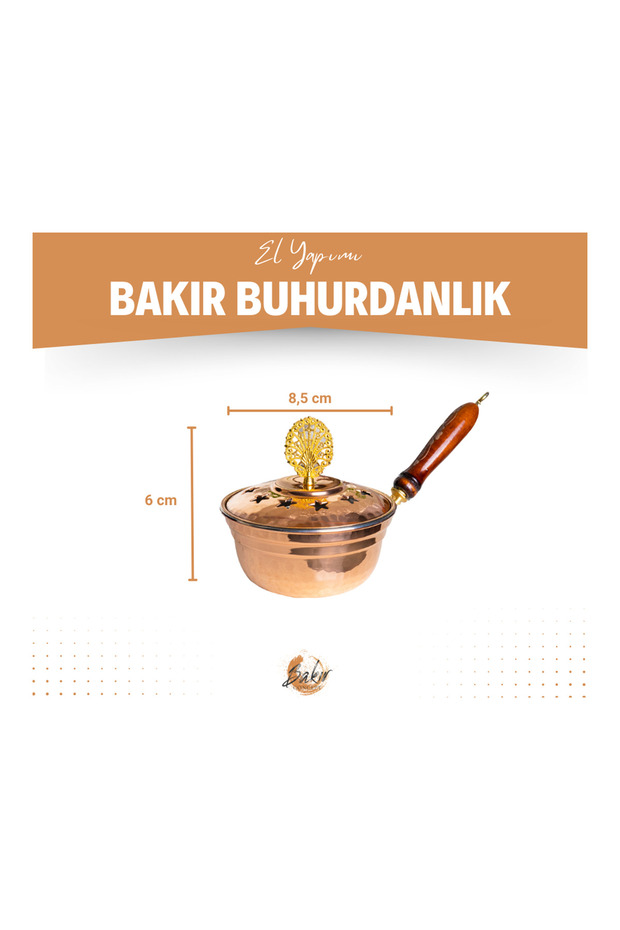 Bakır Buhurdanlık Tombul Model Oksit Renk - 5