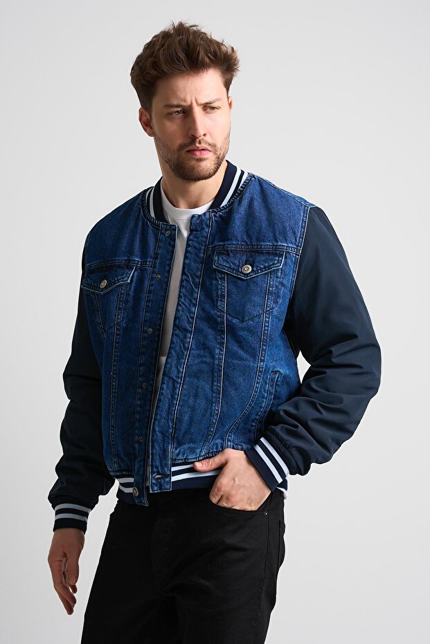 Bomber Jean Ceket - 6