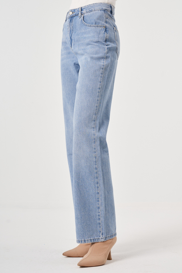 Geniş Paça Jean Pantolon - 3