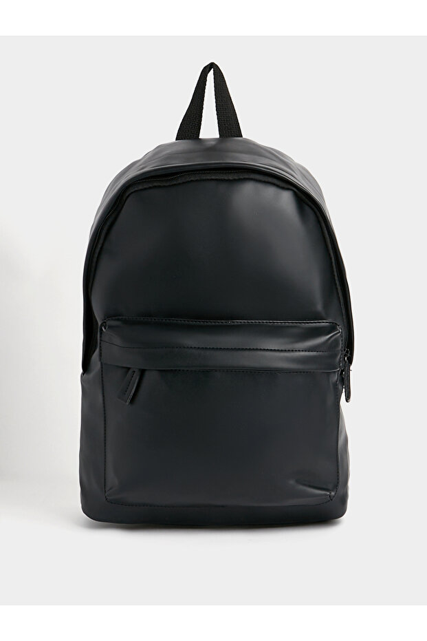 PU Leather Backpack with Zip Closure Compartment
