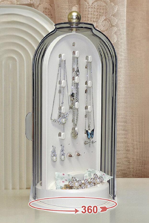 360 Degree Rotating Jewelry Organizer / Jewelry Necklace Ring Watch Organizer