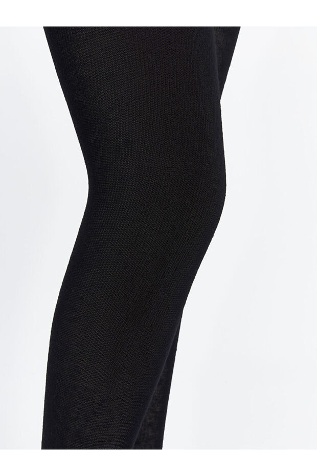 LCW Kids Siyah Basic Kız Çocuk Külotlu Çorap 2'li - 4