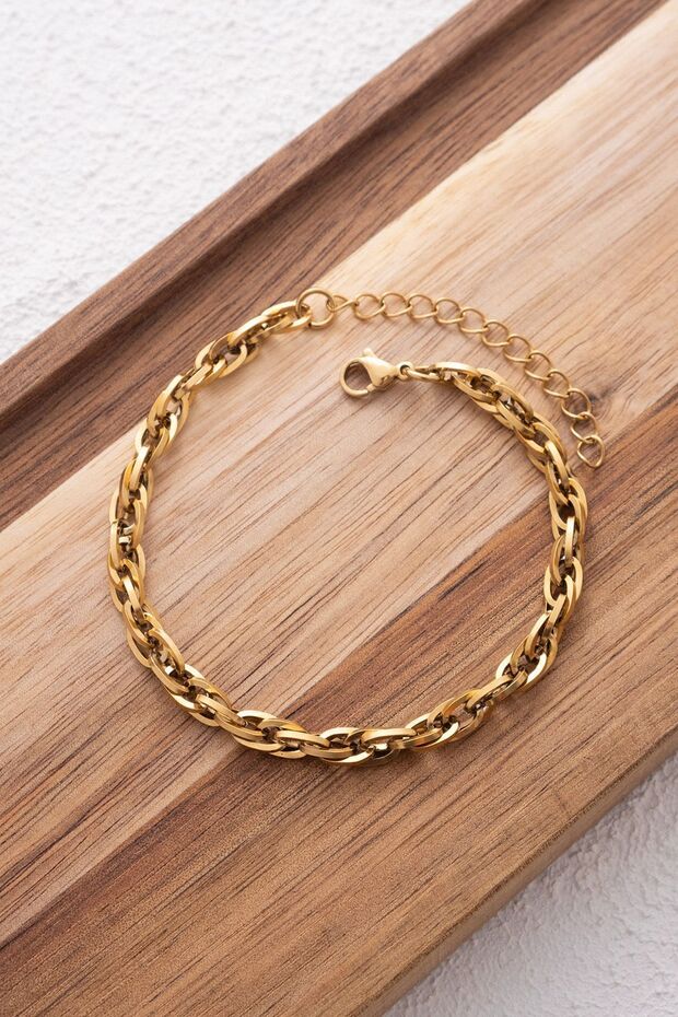 Steel Spiral Twist Bracelet Non-Tarnish 18Cm+5Cm