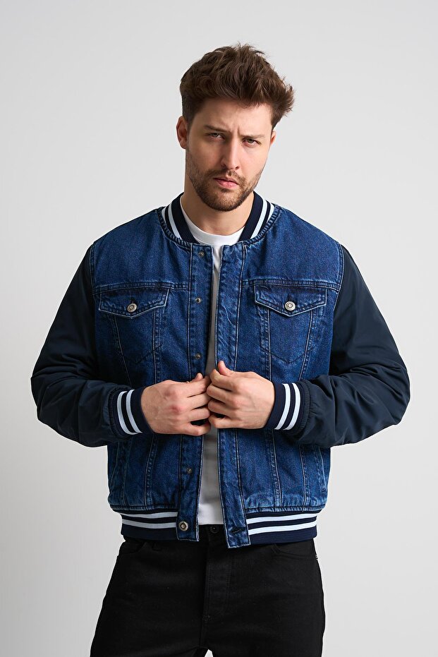 Bomber Jean Ceket - 4