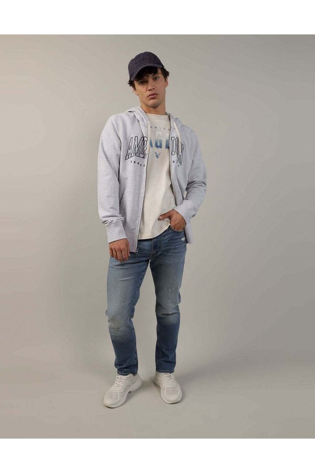 AE Fleece Logo Graphic Zip-Up Hoodie