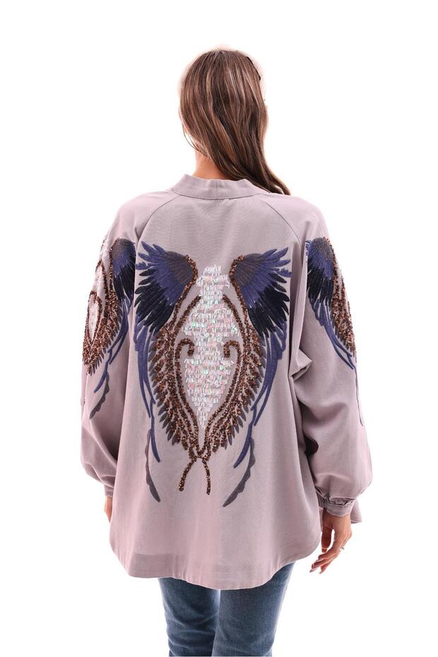 Dadalinakışlı Kimono Gri - 5