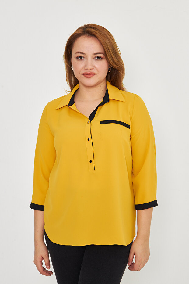 Cep Kapaklı Şık Bluz - 3