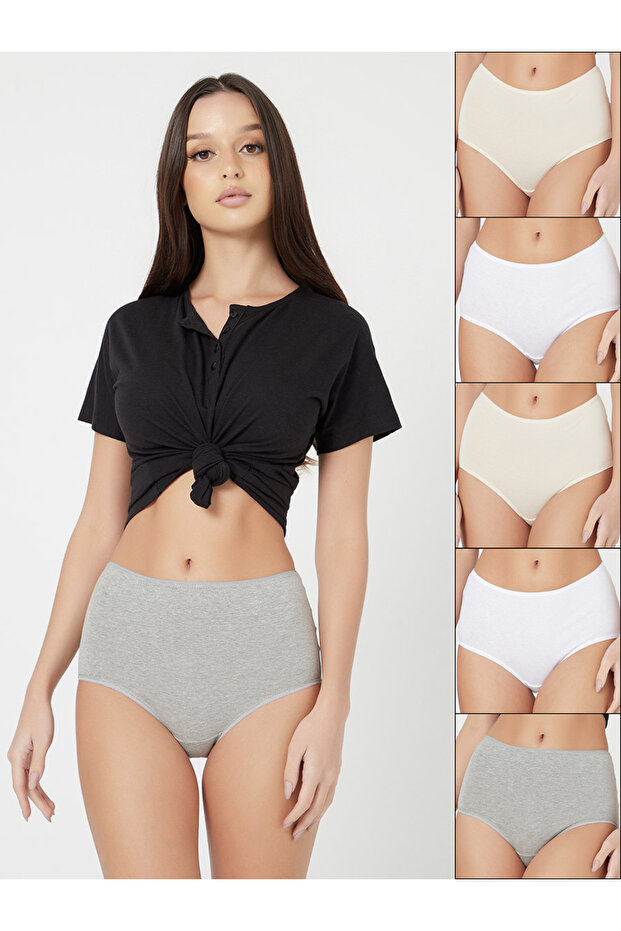 Pack of 5 - Cotton Solid Full Brief