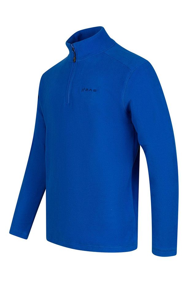 Cedric Erkek Yarım Fermuarlı İnce Polar Sweatshirt Mavi - 2
