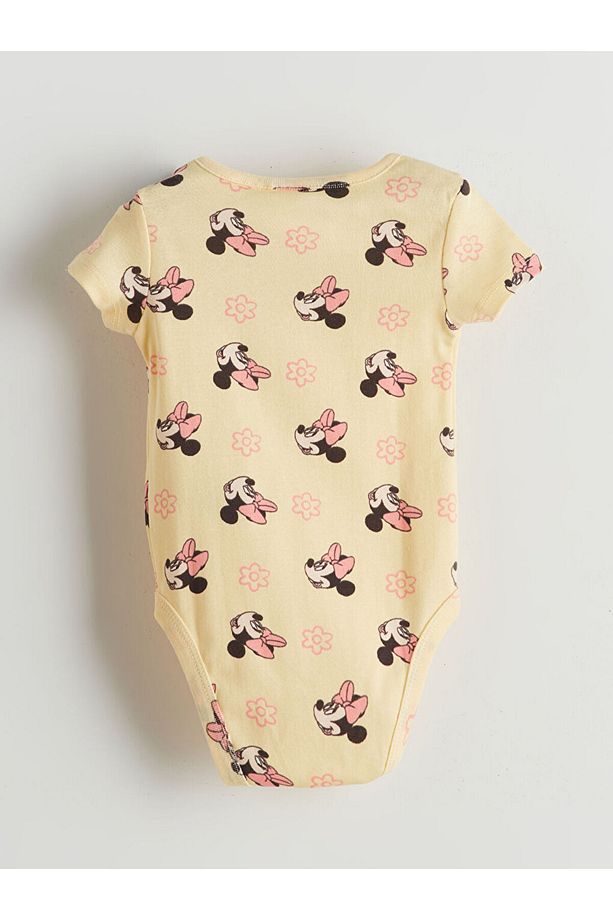 LCW baby Sarı Minnie Mouse Baskılı Kız Bebek Çıtçıtlı Body - 2