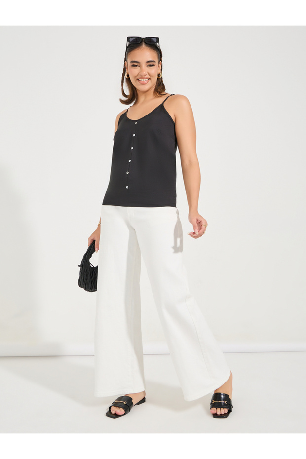 كامي منسوج سادة مع أزرار - 2