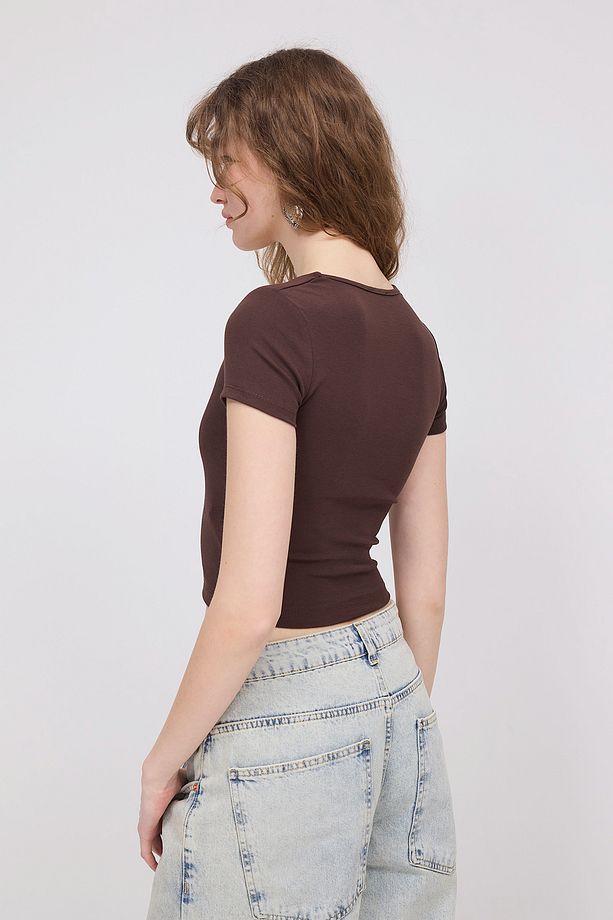 Kısa Kollu Basic T-shirt P3872-t9 - 5