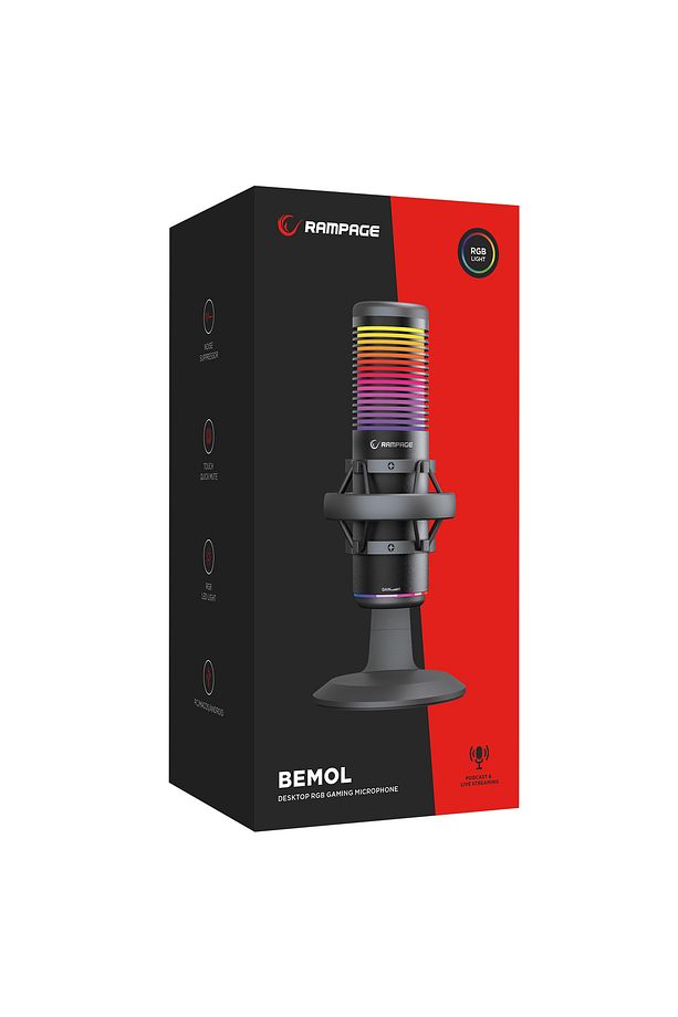 Bemol Siyah Rgb Shock Mount Oyuncu Mikrofonu Yayıncı Mikrofonu Youtuber Mikrofonu - 6