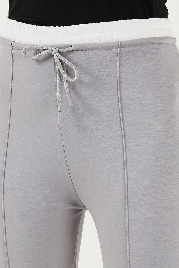 Streç Slim Fit Yüksek Bel Geniş Paça Çimalı Eşofman Altı EŞOFMAN ALTI 5866078 - 7
