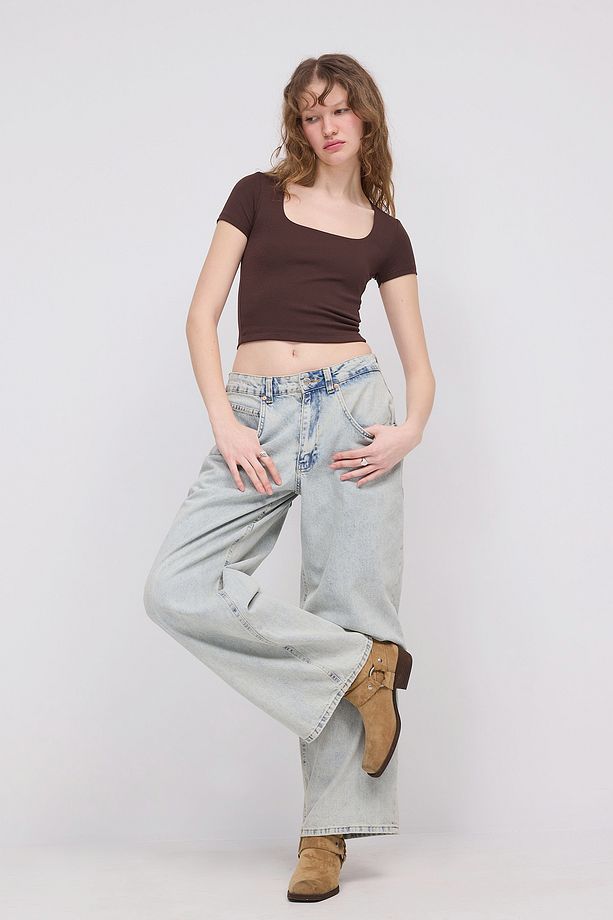 Kısa Kollu Basic T-shirt P3872-t9 - 1