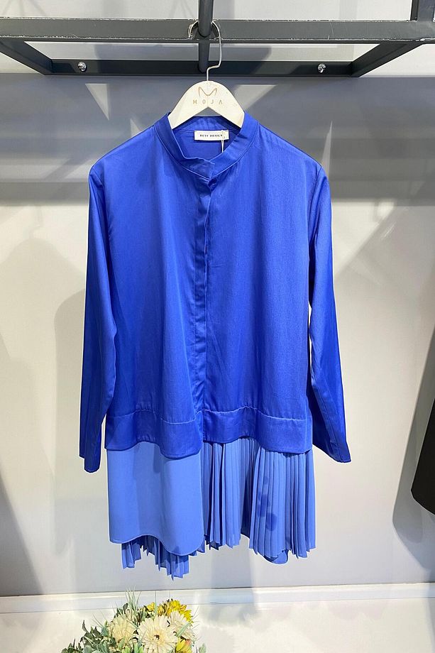 24FW74185 BEYS DESIGN COTON PLİSELİ GÖMLEK - 3