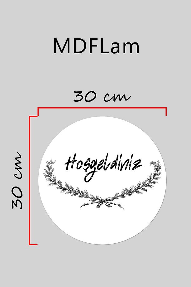 Modern Kapı Süsü - Beyaz Zemin Alt Dal Üst Hoşgeldiniz - Dış Mekan Kapı Süsü - 3