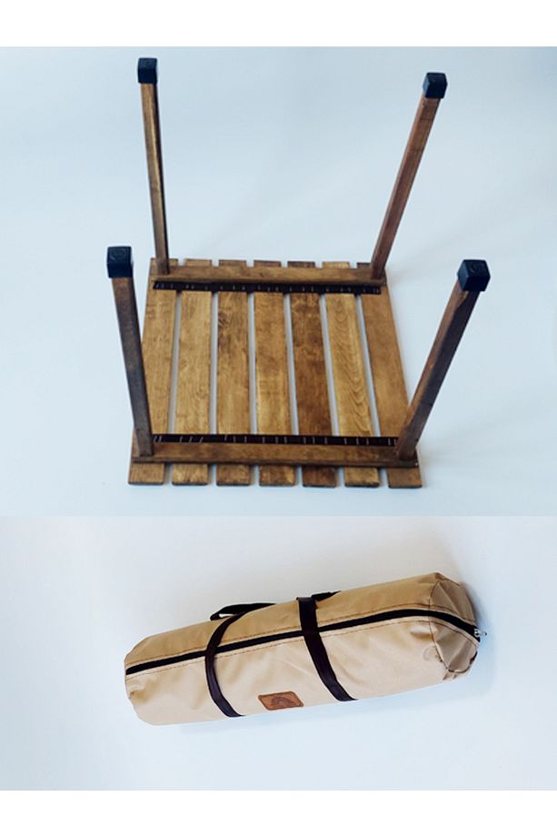 Joyfull Turtle 67*67*60 Cm Ahşap Katlanır Rulo Kamp,piknik, Balkon, Bahçe Masası Ceviz Rengi - Çam - 8