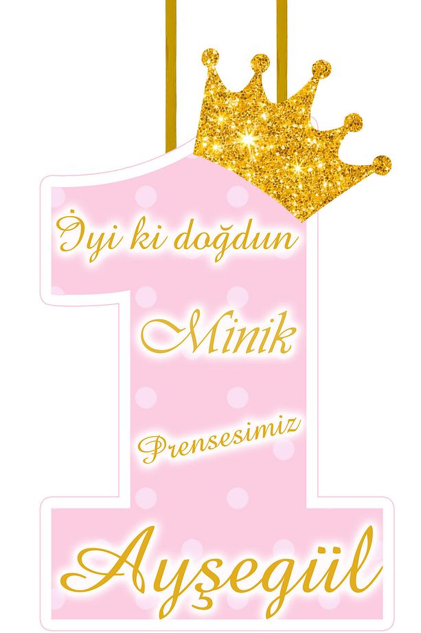 Bir Yaş Doğum Günü Süsleme ve Hediyelik Seti (Her yaş için hazırlanmaktadır) - 5