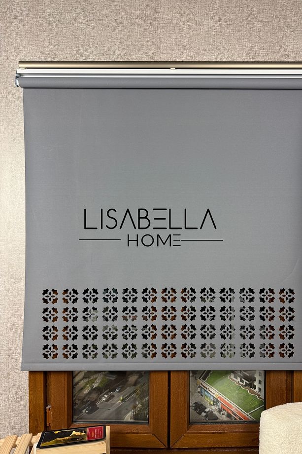 Antrasit Lazer Stor Perde - Lena - 1