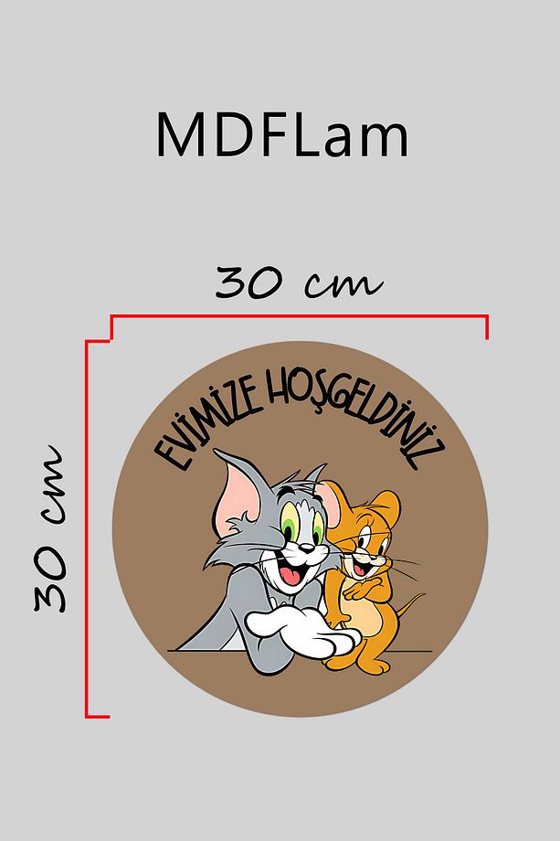Modern Kapı Süsü Kahverengi Tom ve Jerry Karşılama Dış Mekan Kapı Süsü - 3