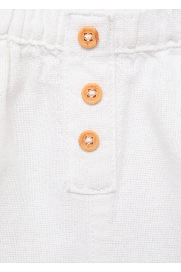 Keten pamuklu şort - 3