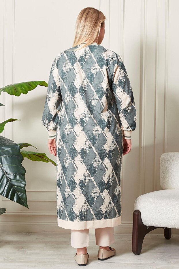 قبعة نسائية كبيرة الحجم منقوشة - 8