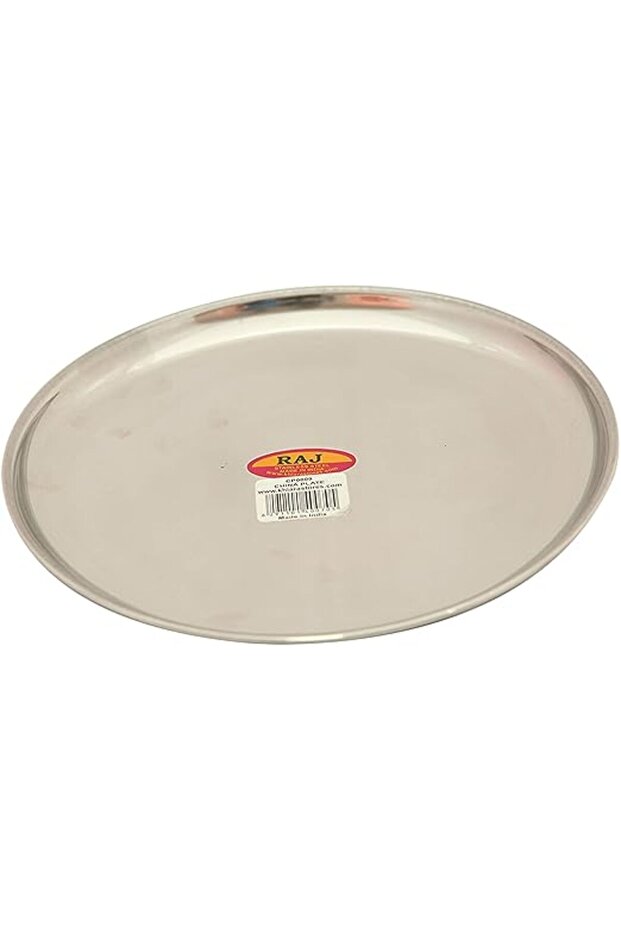 Deep Thali Steel Plate - 23.5 cm, CP0010 - Dinner Plate , Serving Plate , Mithai Plate