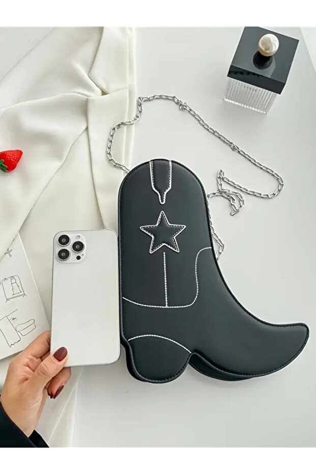 Kovboy Çizmesi Şeklinde Çanta - 4