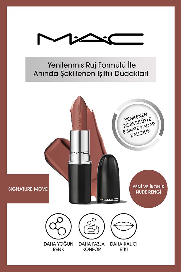 Yüksek Pigmentasyonlu,Doğal ve Parlak Bitişli,Uzun Süre Kalıcı,Yumuşatıcı Ruj - SIGNATURE MOVE - 1