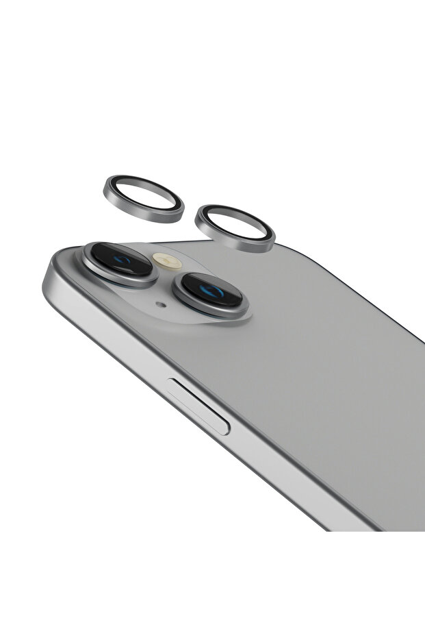 واقي عدسة الكاميرا Lucent Duo 9H Hardness لهاتف iPhone 15 / 15 Plus - فضي - 4