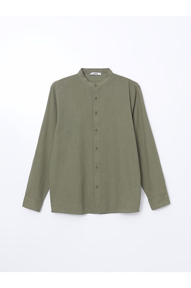 Regular Fit Uzun Kollu Poplin Erkek Gömlek - 5