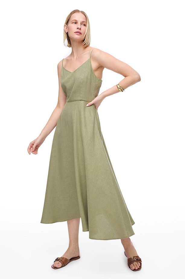 Haki Holas Regular Fit Midi Boy Elbise - 2