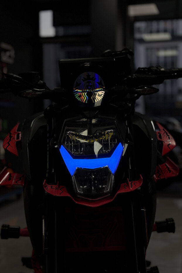 Blue Headlight Film Sticker Label (1 Pcs) for Cf Moto Nk250 Daytime Ledi