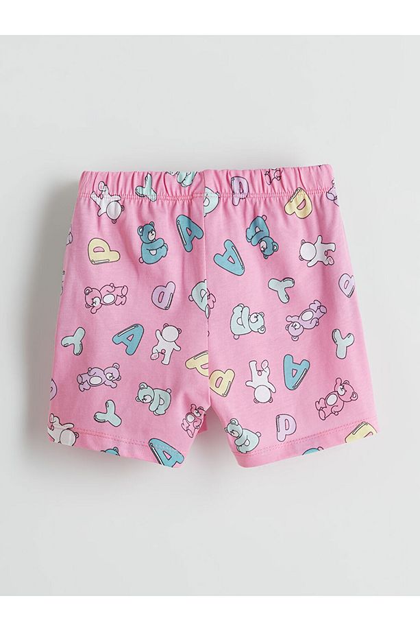 LCW Kids Baskılı Kız Çocuk Şortlu Pijama Takım - 5