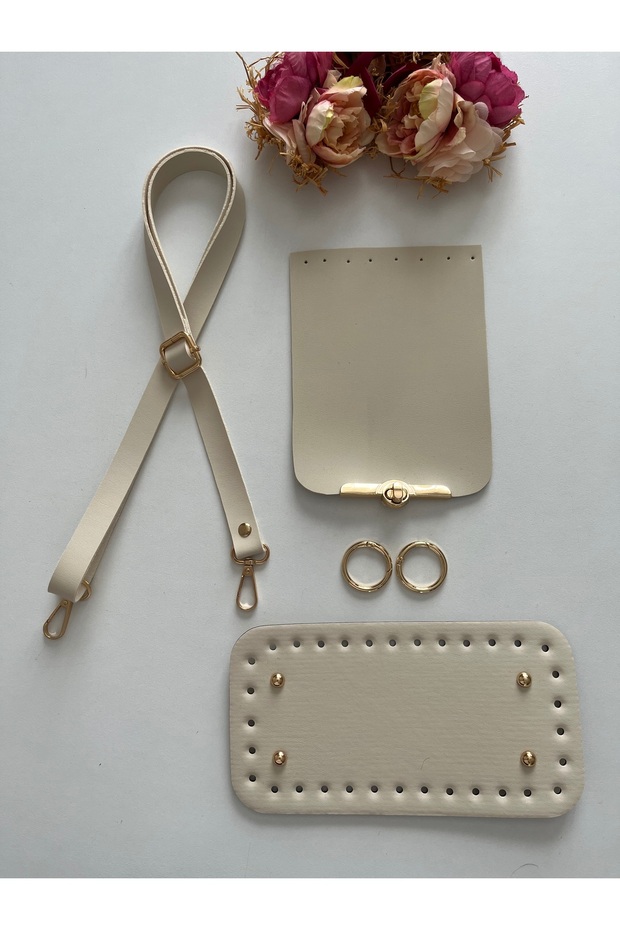 Strap, Flap, Base Kit in Imitation Leather for Knitting Bags