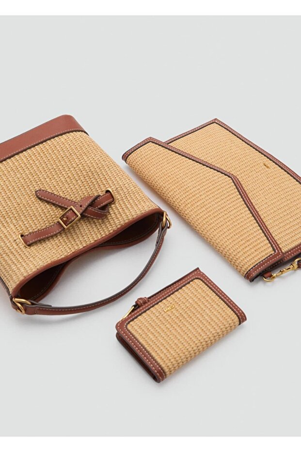 Kanvas toka detaylı bucket çanta - 4