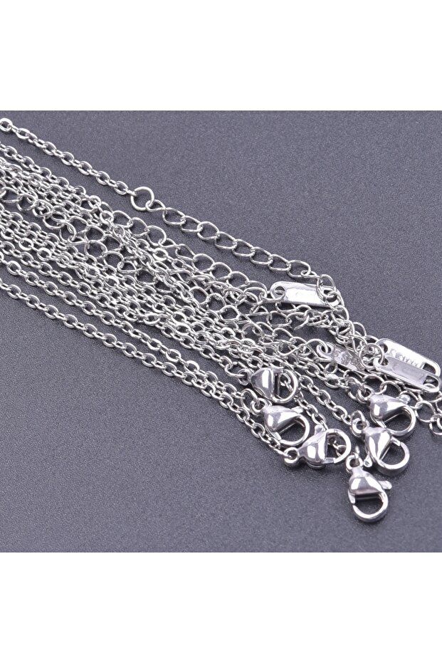 Width 1.6mm 45cm silver color 10pcs 1.5/1.6mm Stainless Steel 45cm O Shape Cross Chain Necklace For