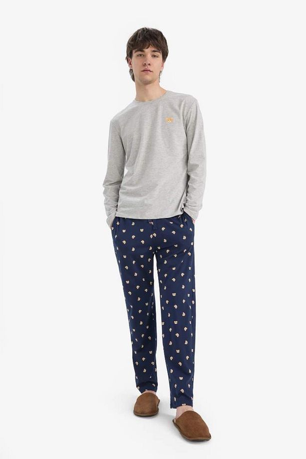 Pijama Takımı Baskılı Uzun Kollu Üst Esnek Belli Uzun Alt E5889ax25sp - 4