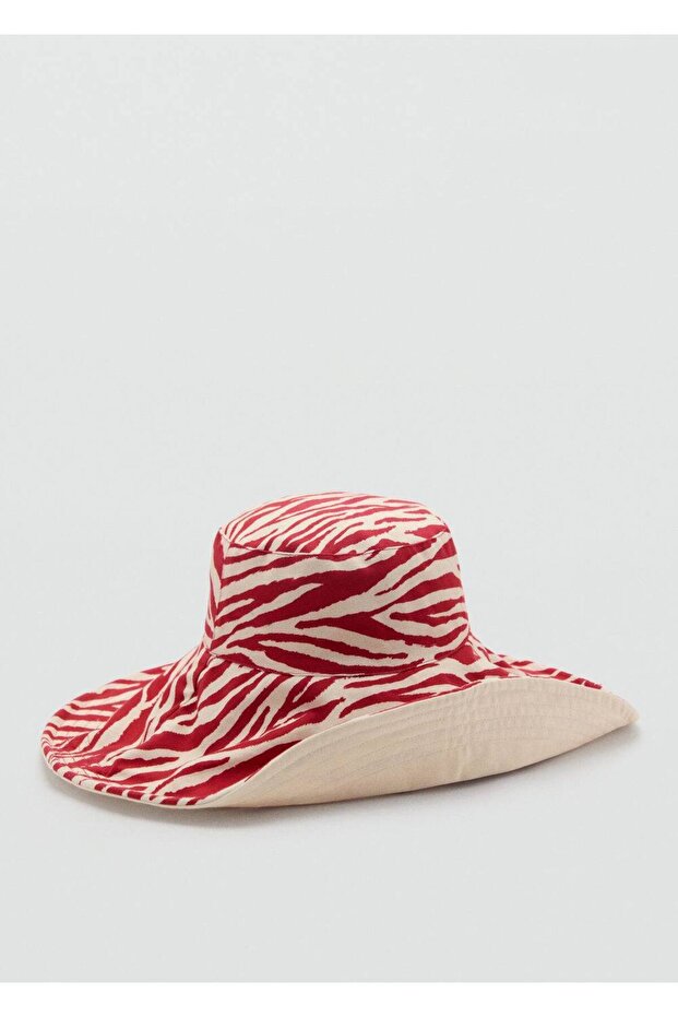 قبعة دلو منقوشة على شكل حمار وحشي مزدوجة الجوانب - 4