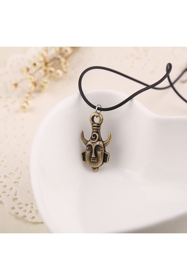 N977-bronze Movie Supernatural Dean Leather Rope Coppery Pendant Necklace for Women Men Winchester J