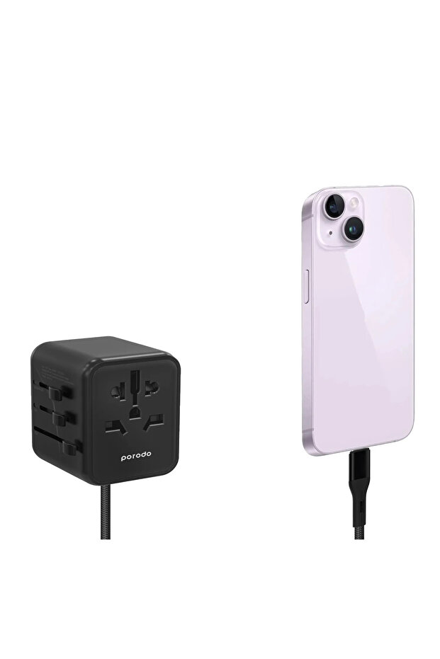 Dual Usb-A Universal Travel Adapter 2.4A - Black