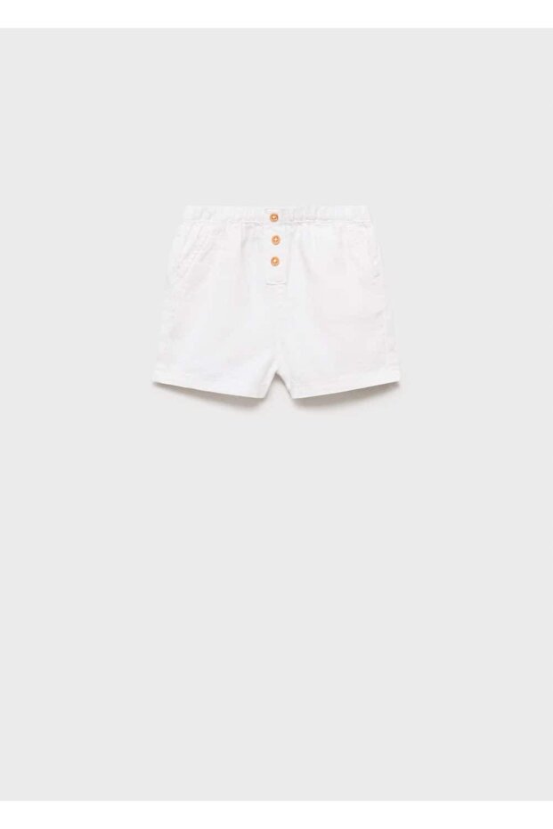 Keten pamuklu şort - 1
