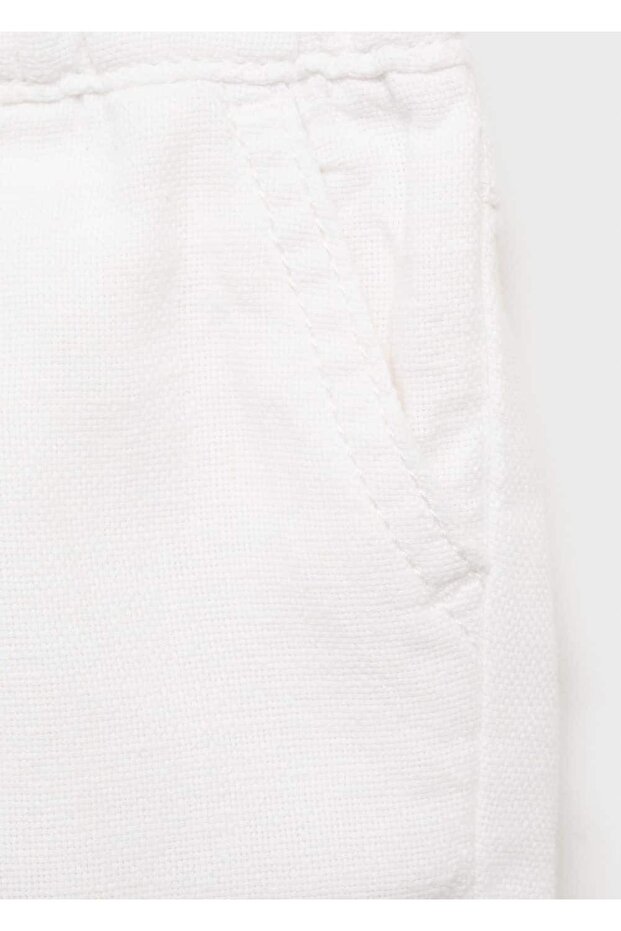 Keten pamuklu şort - 4