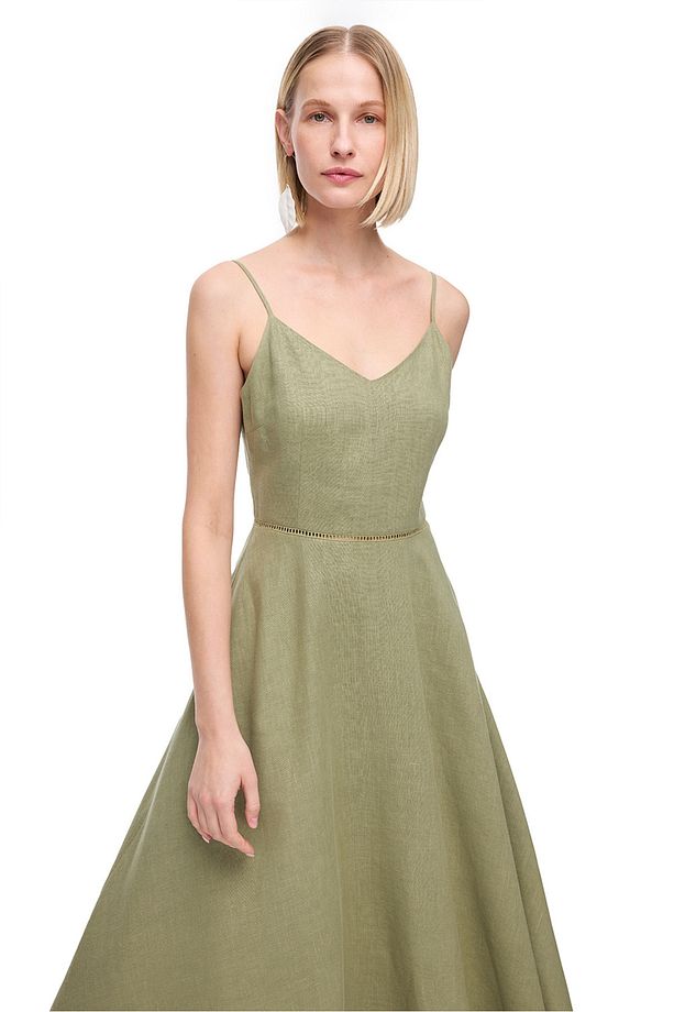 Haki Holas Regular Fit Midi Boy Elbise - 3