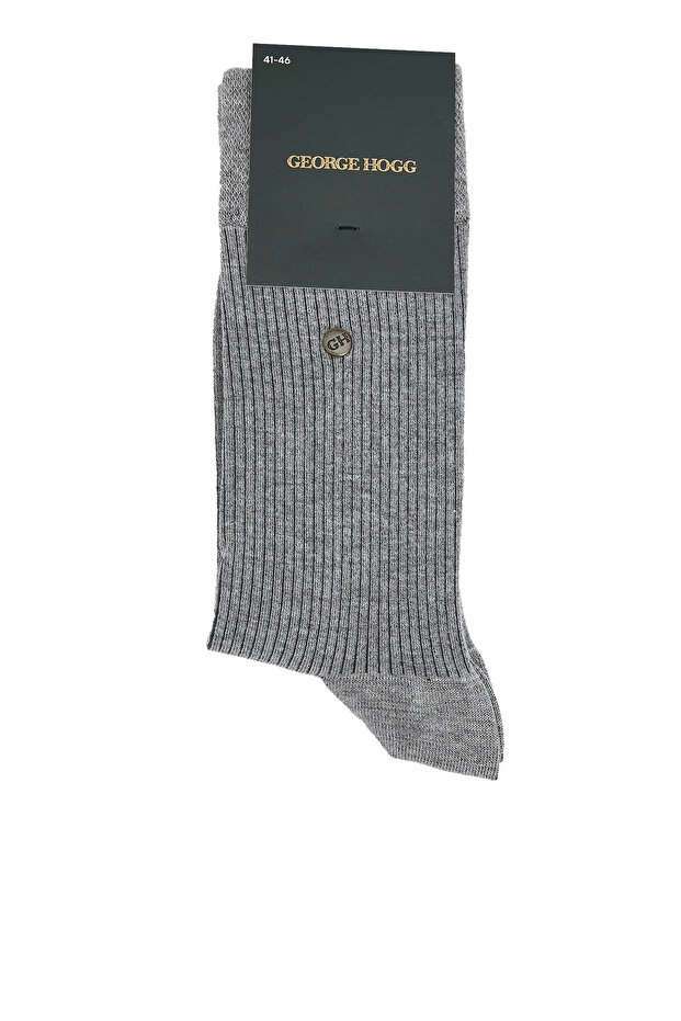 Gri Erkek Bambu Çorap - 1